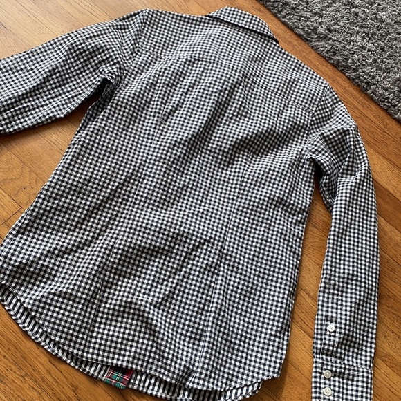 Vineyard Vines Cotton Cashmere Holiday Gingham Button Down Shirt Size 0 - Picture 9 of 12